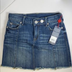 True Religion mini skirt seasoned blue denim